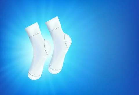 Bright white clean clothes, laundry on blue background Stock Illustration