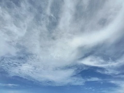 Bright white cloudy sky atmosphere, natural background Stock Photos