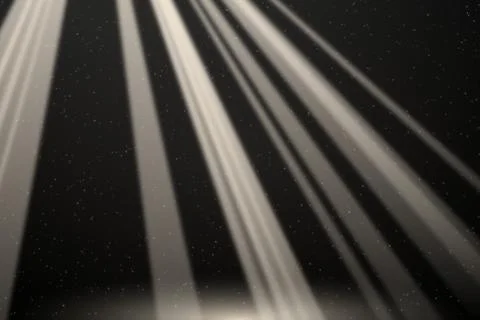 Bright White Diagonal Light Beams on Black Background Stock Illustration