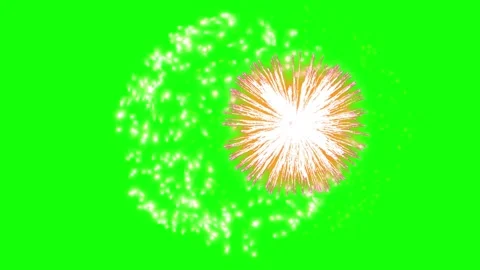 Bright white firework explosion isolated on a green screen background for video Stock Footage 344918077