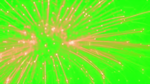 Bright white fireworks explosions bursting against a vivid solid green screen Vidéo 345161855