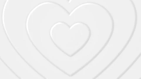Bright white grey waves abstract, hearts, motion background. Seamless looping Stock Footage 301058058