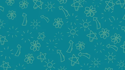 Bright white icons float on teal background 库存影片 332068234