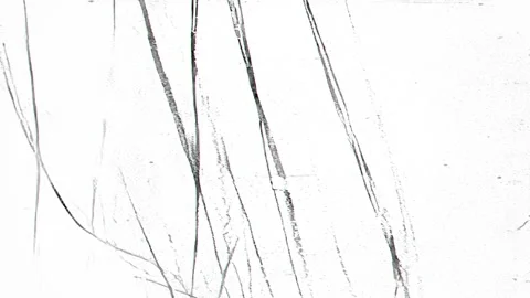 Bright White Ink Scratch Texture With Hand Drawn Black Lines Video stock 335893054