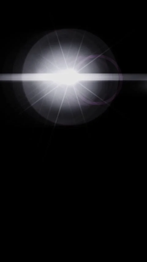 Bright White Lens Flare Light Effect on Black Background Stock Footage 340410000