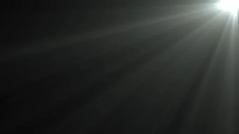 Bright white light rays animation emitting from top right corner on a dark .. Stock Footage 319019836