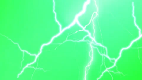 Bright white lightning bolts flashing across vibrant neon green backgrounds Stock-Footage 344714609