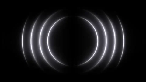 Bright white neon sound waves seamless motion. Radio wave signal Stock Footage 304169983