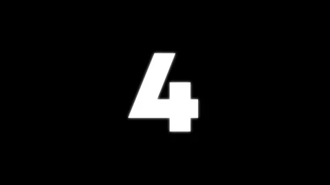 Bright White Number Six Isolated On Black Background Minimalist Stock Footage 326664450
