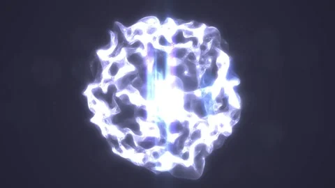 Bright white plasma energy sphere with glowing electric texture Stock Footage 334794743
