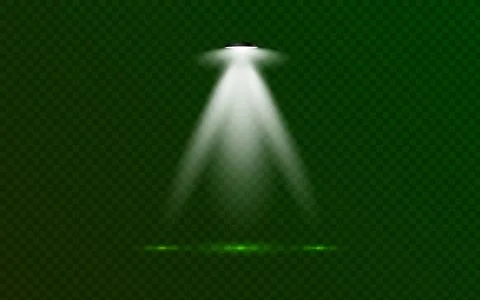 Bright white spotlight illuminates dark green background Stock Illustration