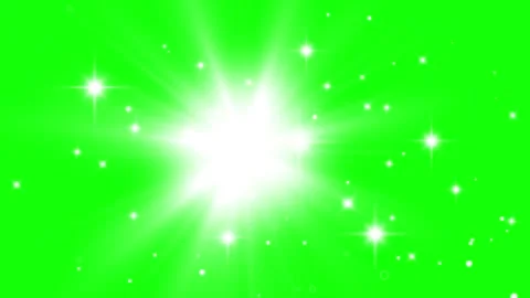 Bright white starburst light effect with sparkling particles on a green screen Stock Footage 345016789