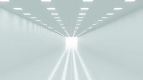 Bright White Tunnel with Perspective looping seamless 3 render animation Stock Footage 289686365