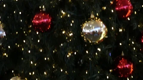 Bright window in a New Year tree Stock Footage 70524630