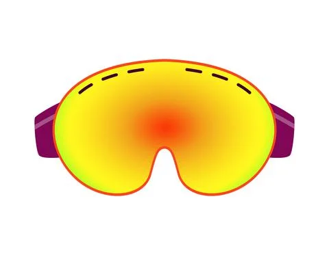 Bright winter ski goggles isolated on white background Stock Illustration