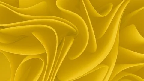 Bright yellow 3d render displaying elegant swirling abstract petals. Stock Illustration