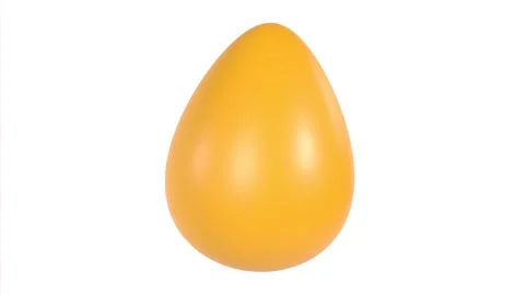 Bright yellow 3D rendering of an egg in minimalist style Stock-Footage 284237560