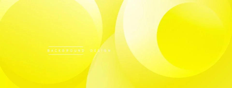 Bright yellow abstract background. Overlapping circles create dynamic visual Stock Illustration