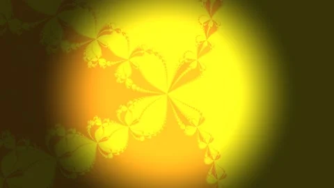 Bright yellow abstract design with floral shapes and Stock Footage 338043169