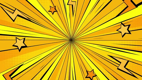 Bright yellow and orange comic book zoom background Video stock 303561325