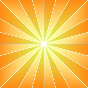 Bright yellow and orange rays converging in the center. Vector pattern Stock Illustration