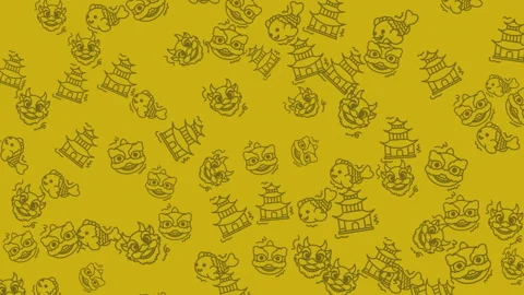 Bright Yellow Background with Handwritten Text Patterns. Stock Footage 325015633