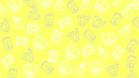 Bright yellow background holds simple white line art Stock Footage 336012960
