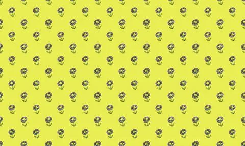Bright yellow background with repeating black and white eye pattern Stock Illustration