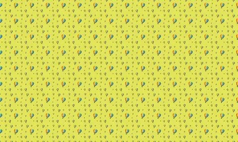 Bright yellow background with small smiling emojis pattern Stock Illustration