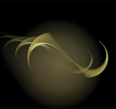 Bright yellow-brown abstract pattern on black, color digital graphics Stock Illustration