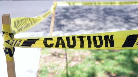 Bright Yellow Caution Tape. 스톡 동영상 187237185