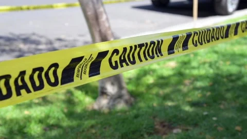 Bright Yellow Caution Tape. 스톡 동영상 187237186