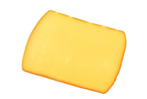 Bright yellow cheese block on plain background Stock Photos