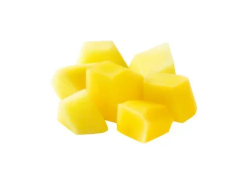 Bright yellow cheese cubes stack Stock Photos