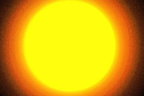 Bright Yellow Circular Glow Abstract Background with Orange Gradient Halo Stock Illustration
