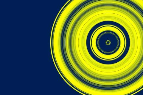 Bright yellow circular pattern on a dark blue background Stock Illustration