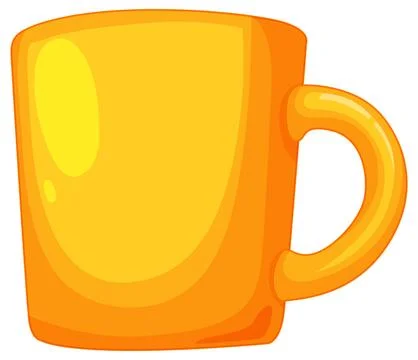 Bright Yellow Coffee Mug Vector Illustration Stock Illustration