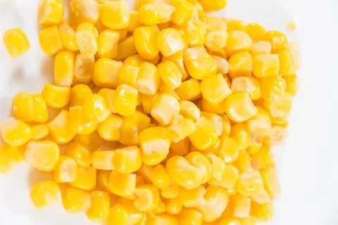 Bright Yellow Corn Kernels Close Up Stock Photos