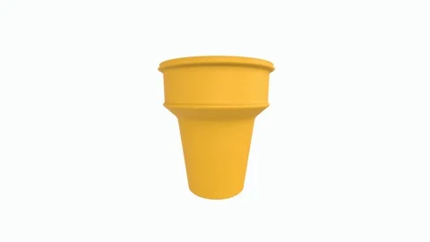 Bright yellow cup showcasing unique design in minimalist setting Stock Footage 292682573