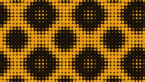 Bright yellow dots arranged in diagonal pattern on dark background Stock Footage 348717628