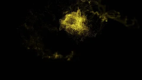 Bright yellow dust particles exploding and freezing in the air Stock Footage 138563074