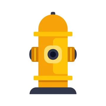 Bright yellow fire hydrant icon on white background Stock Illustration