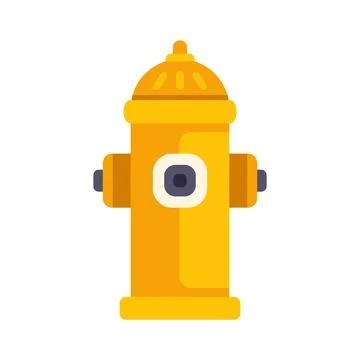 Bright yellow fire hydrant isolated on white background Stock Illustration