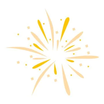 Bright yellow firework exploding in the sky 스톡 일러스트