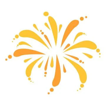 Bright yellow fireworks exploding in a festive celebration Stock Illustration