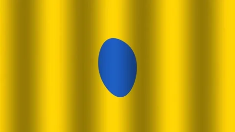 Bright yellow flag with blue circle in a simple design Stock Footage 338223423