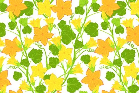 Bright yellow floral summer pattern Stock Illustration