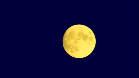 Bright Yellow Full Moon HD Video Video stock 57976557