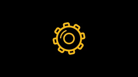 Bright Yellow Gear Technology Icon Stock Footage 333154033