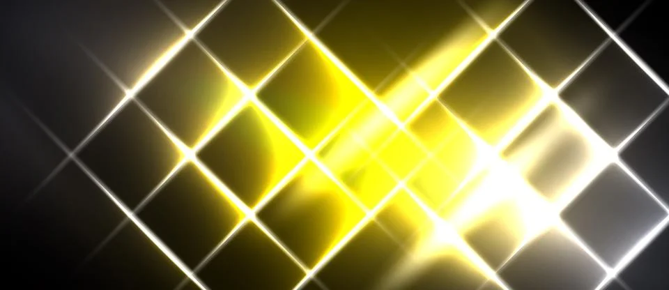 Bright yellow geometric pattern. Diagonal lines create diamond shapes against Illustrazione stock